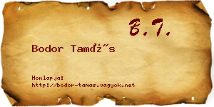 Bodor Tamás névjegykártya